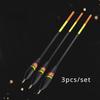 3Pcs/Lot Balsa Wood Fishing Floats with Copper Weight, High Visibility Thick Tip Bobbers for Rock Fishing, Freshwater & Saltwater