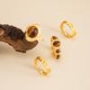 Vintage Slightly Set Gemstone Tiger'S Eye Ring, Fashionable Metal Lava Open Ring Set.