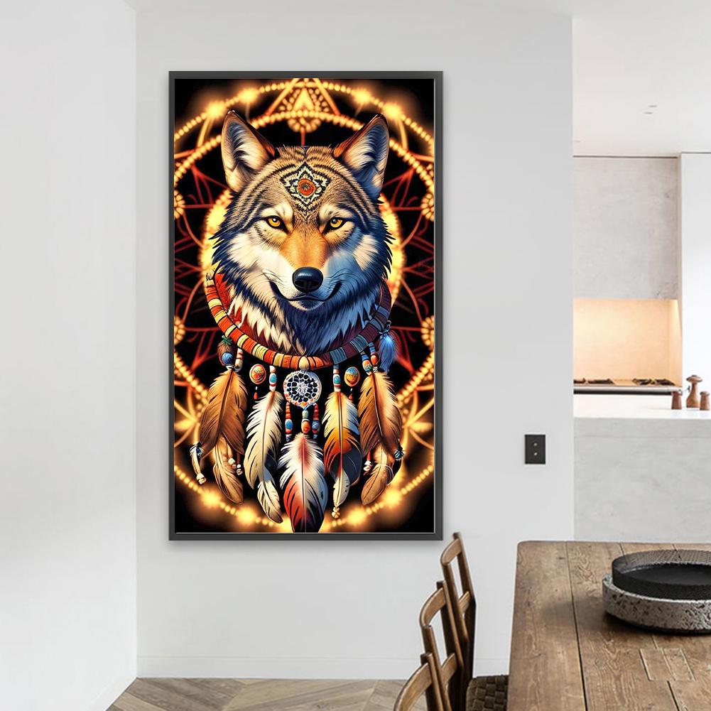 5D DIY Full Round Drill Diamond Painting Wolf Kit Home Decor Art Craft