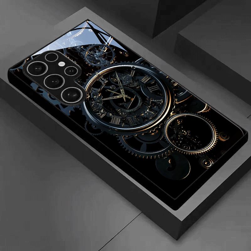 Mechanical Style Glass Phone Case Suitable for Samsung Galaxy S26 S25 S24 S23 S22 S20 FE/Ultra/Plus Anti Drop Back Cover