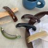 Milk Coffee Color Vintage Hair Clip Korean Spring Clip Ponytail Hodler Back of The Head Shark Clip Hair Styling Accessories New
