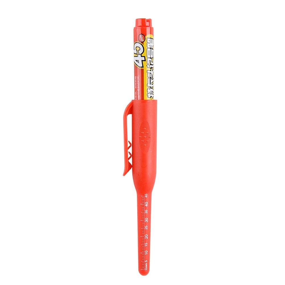 

Black/Blue/Red 45mm Deep Hole Marker Pens Long Nib Head Carpenter Pen Waterproof for Measuring Woodworking Office Supplies червоний