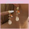 Natural Stone Stylish Shell Mushroom Earrings For Women Street 2023 Fashion