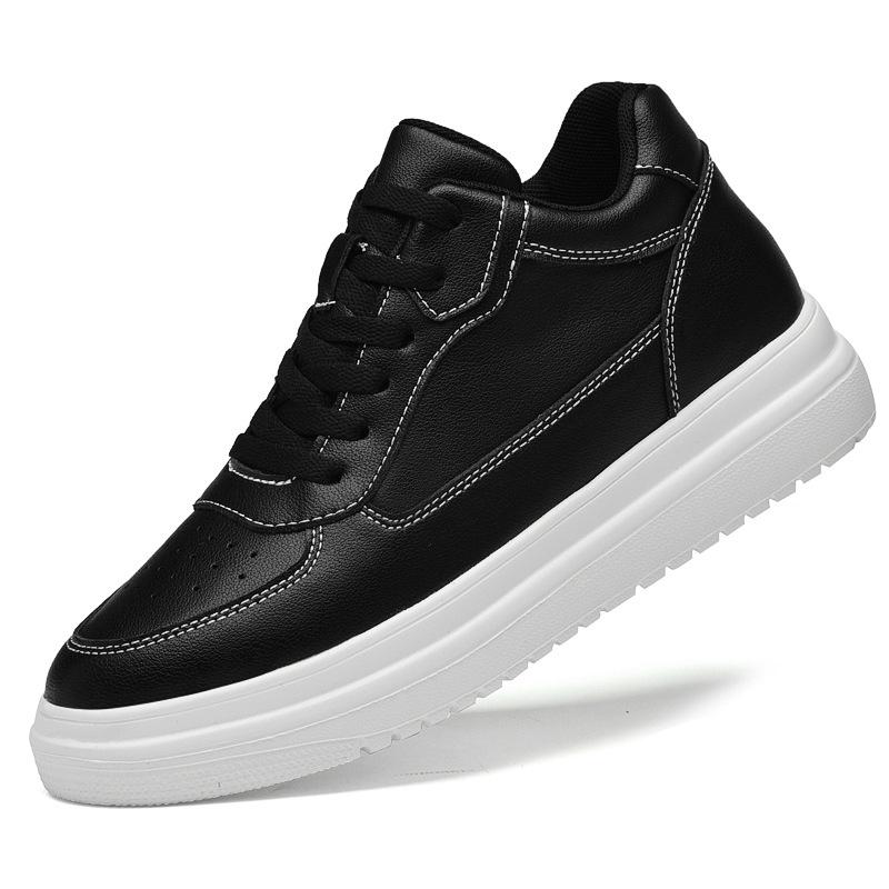 Spring Men's 10cm Height-Boosting Casual White Board Shoes: Comfortable & Versatile