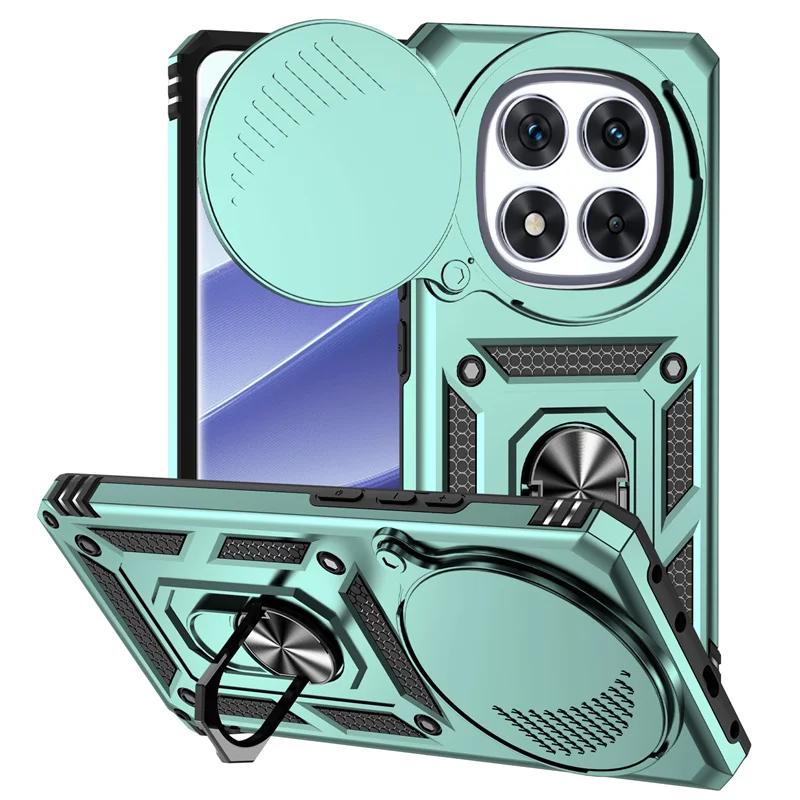 Custodia Armatura Antiurto Per Xiaomi Redmi Note 14 Pro 5G 4G Supporto Anello Magnetico Auto Copertura Scorrevole Obiettivo Fotocamera Per Redmi 14C Funda