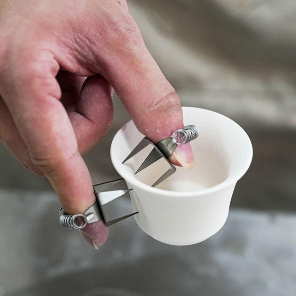 

with Springs Pottery Dip Glaze Tool Ceramic Coloring Ceramic Glazing Clip Ceramic 2PCS