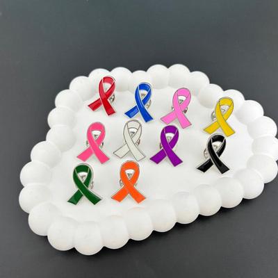 10Pcs Alloy Dripping Oil Black Ribbon Pin Badge Brooch Funerals Memorial Pin Mourning Badge Brooch Party Jewelry Accessories