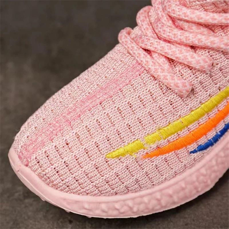 Leichte Netzstrick Kinder Sportschuhe Weiche Elastische Sohle Rutschfeste Kleinkind Laufschuhe All Match Kinder Alltagstrainer
