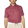 FootJoy Men's Hibiscus Flower Print Short Sleeve Button-Down Golf Shirt, Size L (FJ-S25-S14, 34557-L)