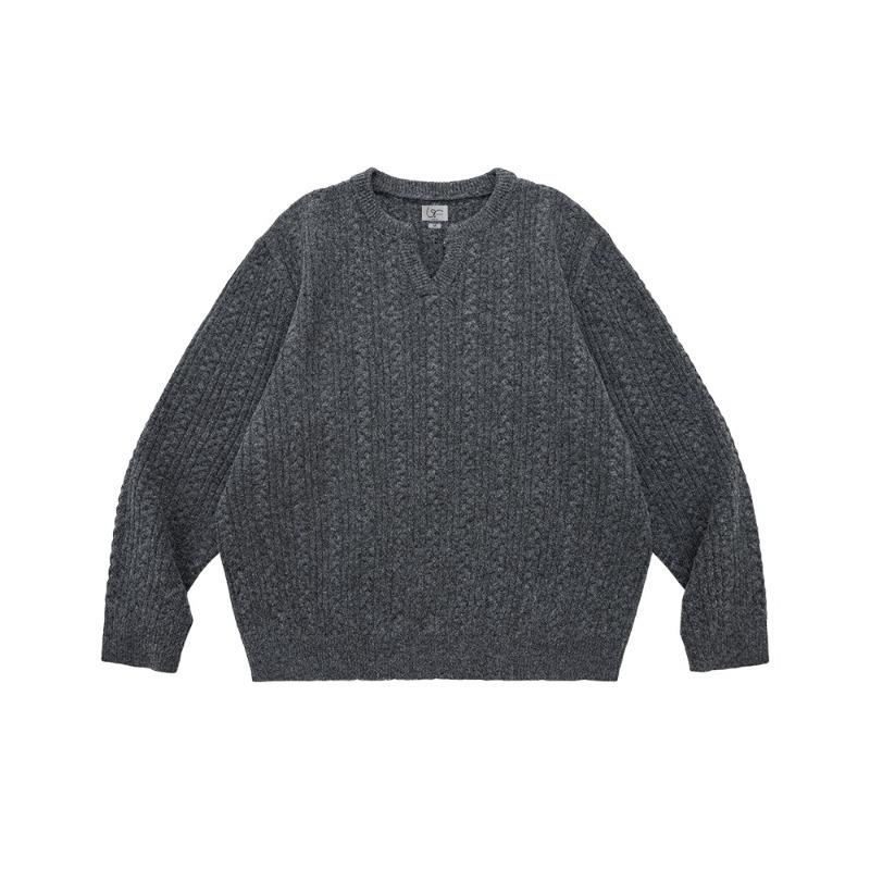 Unisex Retro Cable Knit Sweater: Casual, Loose-Fit Fashion for Men & Women L