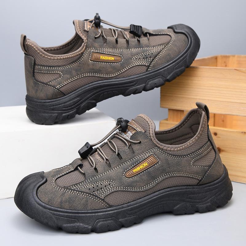 Men's Spring/Autumn Non-Slip Breathable Hiking Shoes - Versatile, Fashionable, Soft Sole, Wear-Resistant Casual Dad Shoes