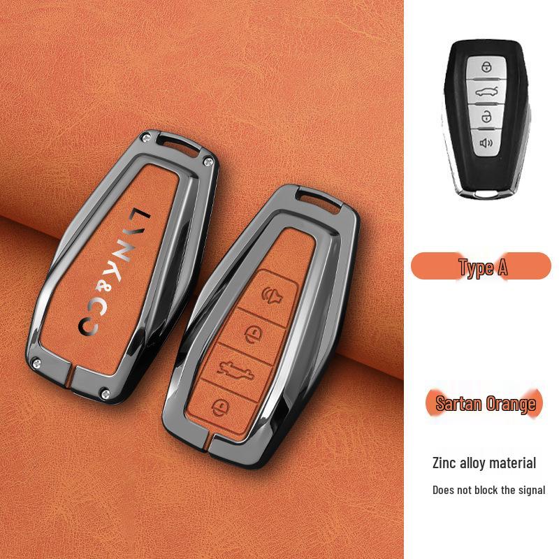Premium Metall Schutzhülle für Lynk & Co 01 PHEV Schlüssel, Anti-Fall Schale mit Schnallenverschluss für Männer und Frauen