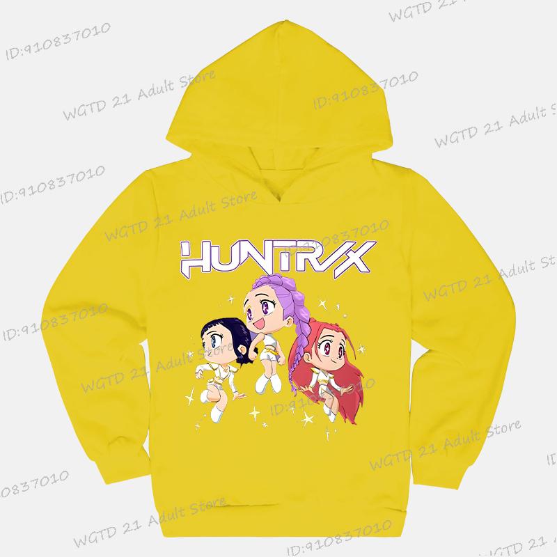 KPop Demon Hunters Graphic Hoodie Children Spring Autumn Cartoon Hooded Funny KPop Demon Hunters Boys Girls Tracksuits