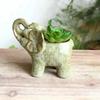 1 Pcs Vintage Ceramic Elephant Crafts Succulent Flower Pot Green Plant Potting Home Garden Decoration