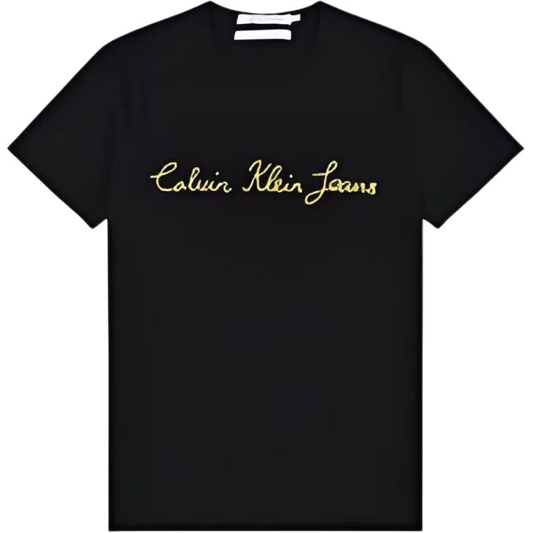 

Calvin Klein Solid Color Letter Print Casual Round Neck Short Sleeve T-Shirt Men Tops J313384 XS