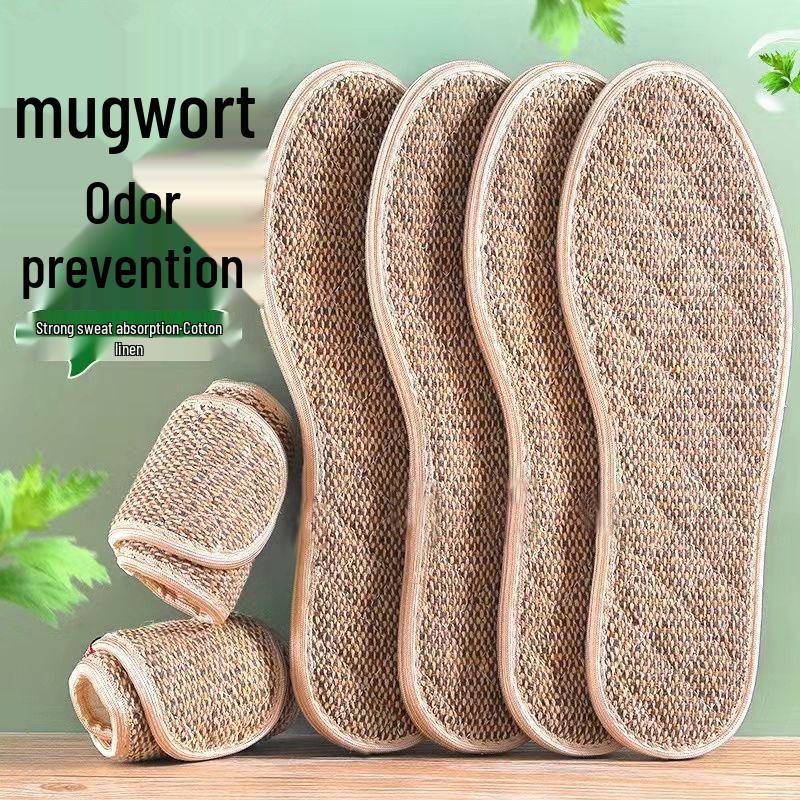 Atmungsaktive Baumwoll-Leinen-Einlegesohlen für Damen & Herren - Schweißabsorbierend, Geruchsmindernd, Nicht Klebrig, Dünn, Bequem für den Sommer ohne Socken Size 44 gray