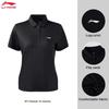 Li-Ning Fashion Versatile Solid Color Sports Polo Shirt Women tops Black APLW518-2