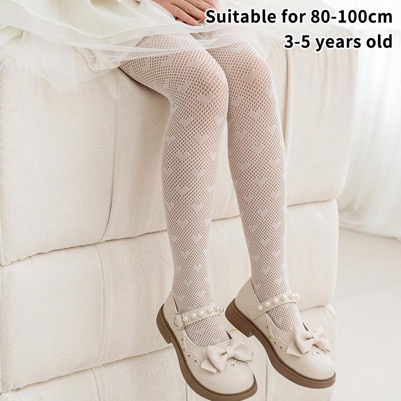 Summer Fashion Girls Tights Nylon Breathable Mesh White Black Children Princess Pantyhose Elasticity Leggings For 3-12Y