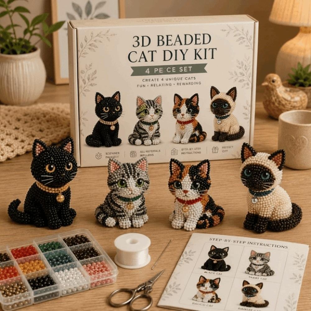 Cuentas Pequeñas Kit de Animales con Cuentas 3D Diseño Lindo Manualidad Creativa Kit de Arte con Cuentas Hecho a Mano Kit de Manualidades con Cuentas Forma de Animal Kit de Manualidades con Cuentas DIY Decoración del Hogar