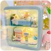 1 Stück Blindbox-Aufbewahrungsbox, handgefertigte Displaybox, Ornamente, transparente Bausteine, staubdichtes Regal, Rahmen, Schrankbox