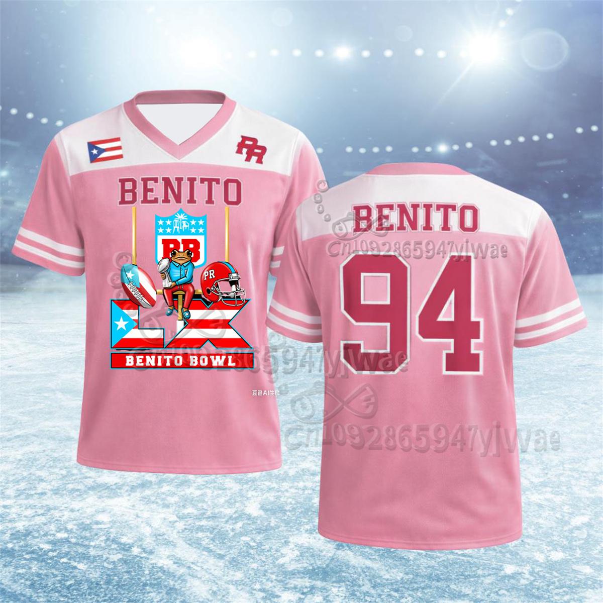 Team Benito 94 Football Jersey Puerto Rico Mesh Sports Shirt Halftime Fan Shirt Summer Men S And Women S Casual T-Shirts 4XL