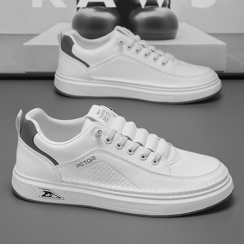 Spring Men's Shoes New Breathable Little White Shoes Men's Trend Versatile Platform Sports Shoes Casual Leather Shoes Board Shoes Trendy Shoes