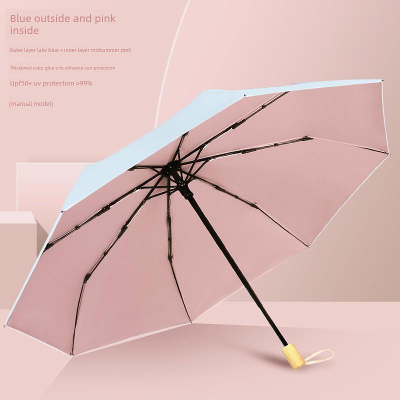 High-Quality Colorful Plastic Folding Umbrella, Compact and Portable, Dual-Purpose for Sun and Rain, Sunshade, Uv Protection, Sun Umbrella for Men