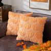 Halloween Pillowcase 3D Pumpkin Pattern Solid Color Hidden Zipper Square Shape Long PV Velvet Bedroom Living Room Sofa Decoration Pillowcase Pillow