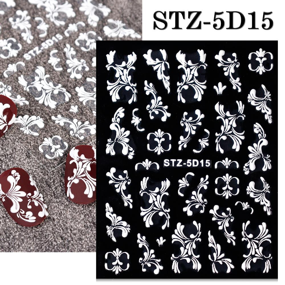 5D Embossed Christmas Nail Art Stickers New Year Red Santa Claus Tree Penguins Snowman Winter Sliders Girl Manicure Decals NK-1*