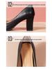 Zwarte Suède Blokhak Puntneus Carrière Schoenen voor Dames - Maten 41, 42 Beschikbaar