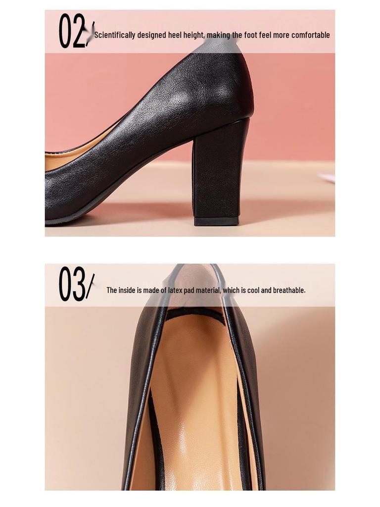 Zwarte Suède Blokhak Puntneus Carrière Schoenen voor Dames - Maten 41, 42 Beschikbaar