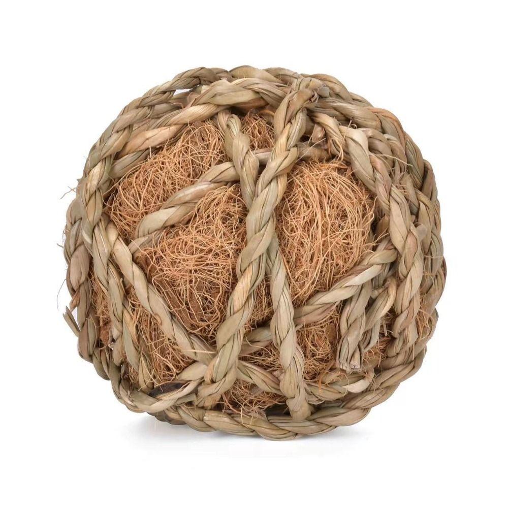 7CM Chewing Braided Ball Guinea Pig Rabbit Hamster Chew Toy Natural Grass Ball Pet Interactive Toy
