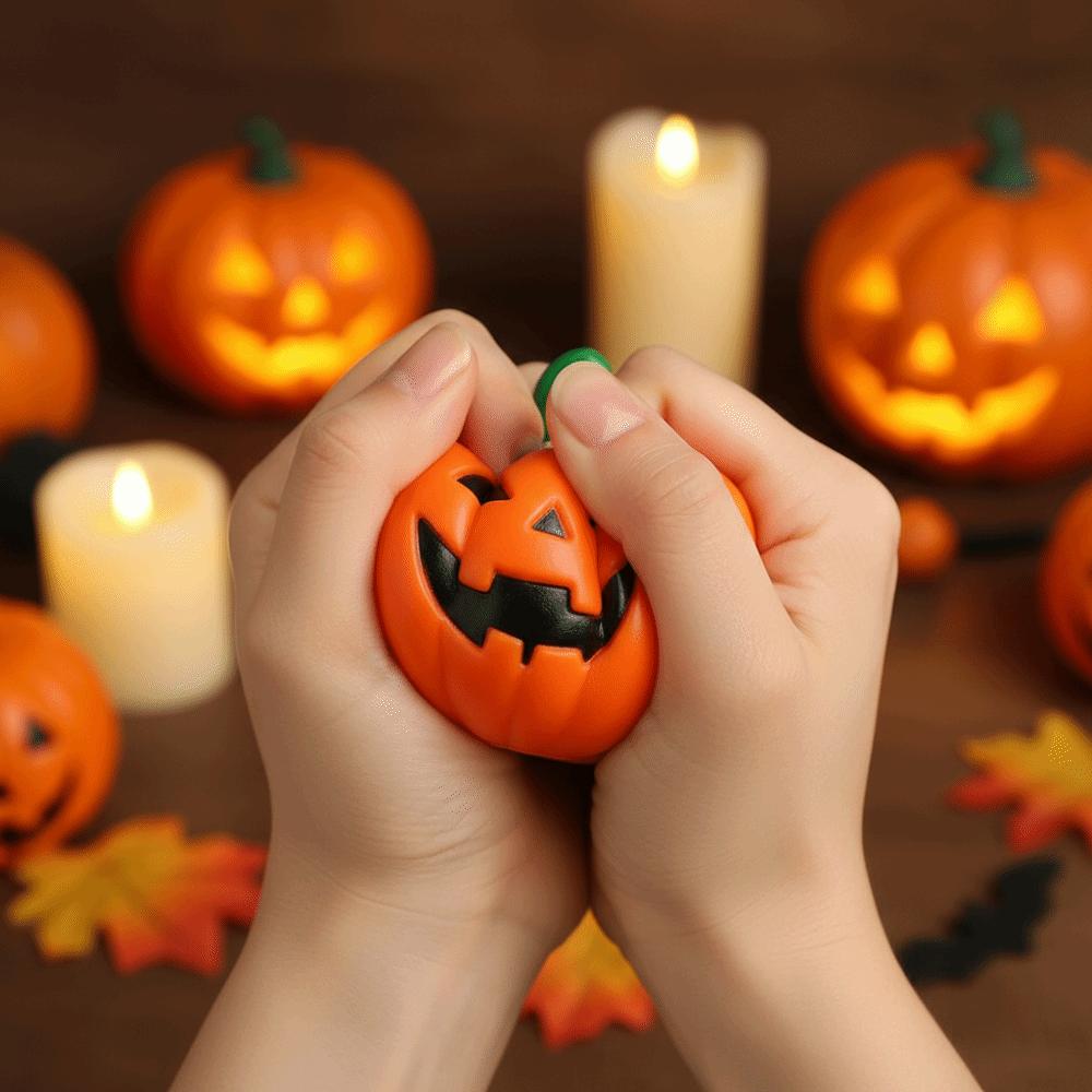 Lightweight Slow Rising Squishy 3D Shaped Relaxing Soft TPR Toy Pumpkin Squeeze Toy Treat Handout