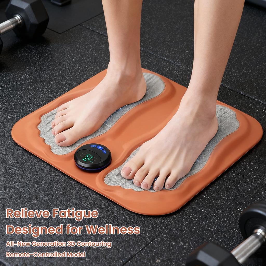 3D Foot Massage Device W/ 6 Modes Portable Rechargeable Muscle Stimulator Electric Feet Massager for Home and Travel Ankles Legs