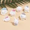 Fashionable Flocking Sturdy Resin Rabbits Charm for Craft Supplies Customizable Lovely Animal Pendants Daily Use