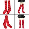 Children's Ladybird Dots Costume Socks Breathable Fabric Thigh High Long Stockings for Stage and Play 7-12 Years Old