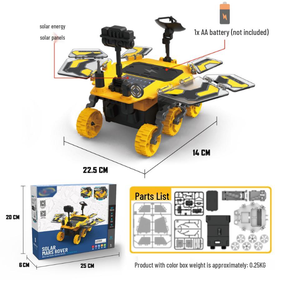 DIY Solar-Powered Mars Rover Kit: Student Assembly Educational Model Toy