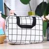 Black & White Waterproof Makeup Bag: Large Capacity Handheld Toiletry & Travel Storage