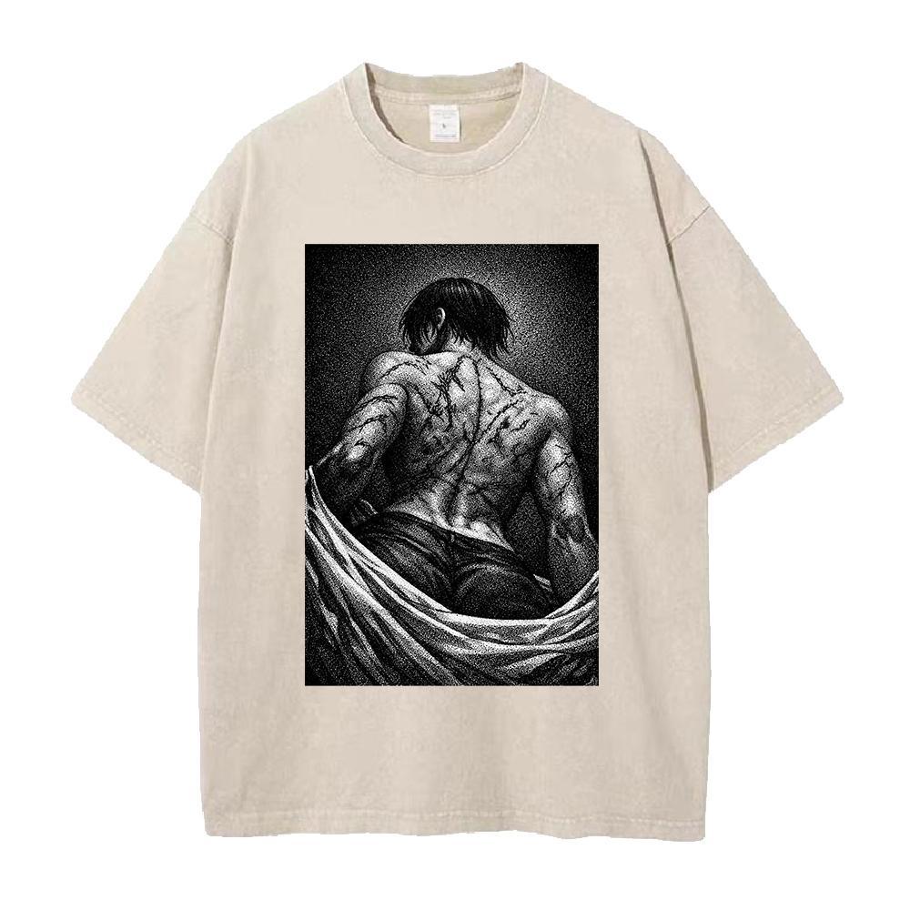 

Anime Jujutsu Kaisen T Shirt Zenin Maki Gothic Washed Oversized Tshirt Summer Short Sleeve Cotton Tees Tops Men Clothing S