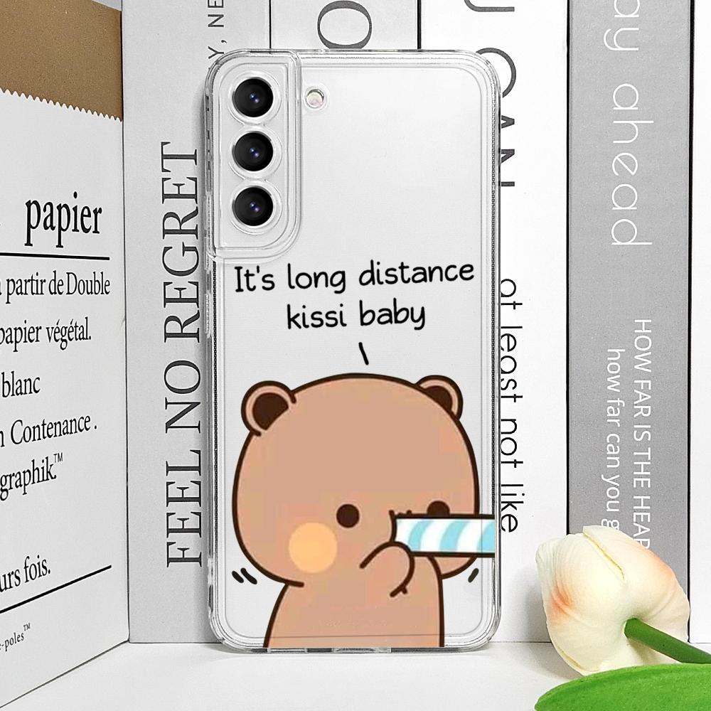 

Забавный Мультяшный Panda Couple Bubududu Прозрачный Чехол для Телефона для Vivo 50 Lite V30 V27 V25 V23 Pro Y36 Y29 Y76 Y75 Y100 Влюбленные Мягкий Чехол vivo Y76 5G