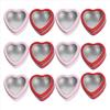 BHBL 12Pack Heart Shaped Metal Tins with Lid Valentine's Day Candle Tins for Making Candles 2Oz Candle Tins with Lids