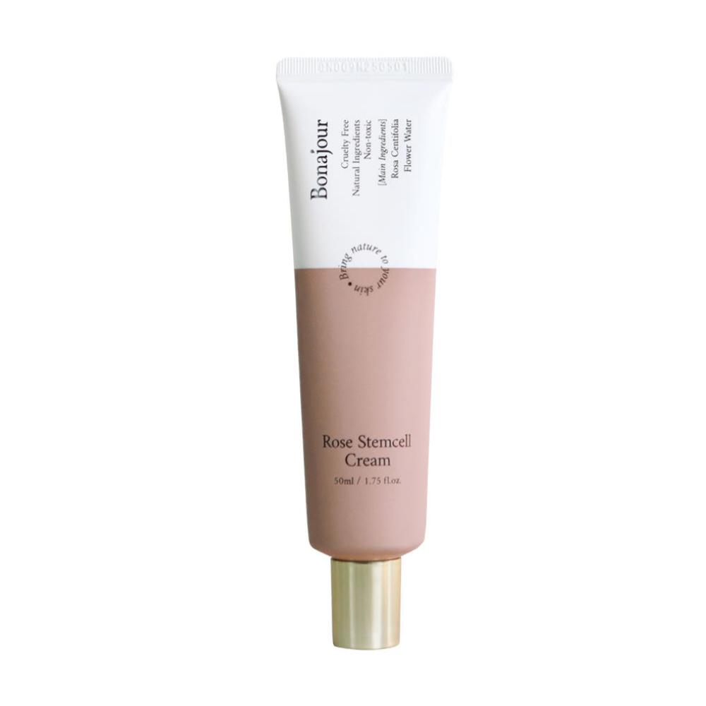 Bonajour Vegan Rose Stem Cell Moisturizing Cream 50ml Anti Aging Deep Hydration Facial Cream K-Beauty