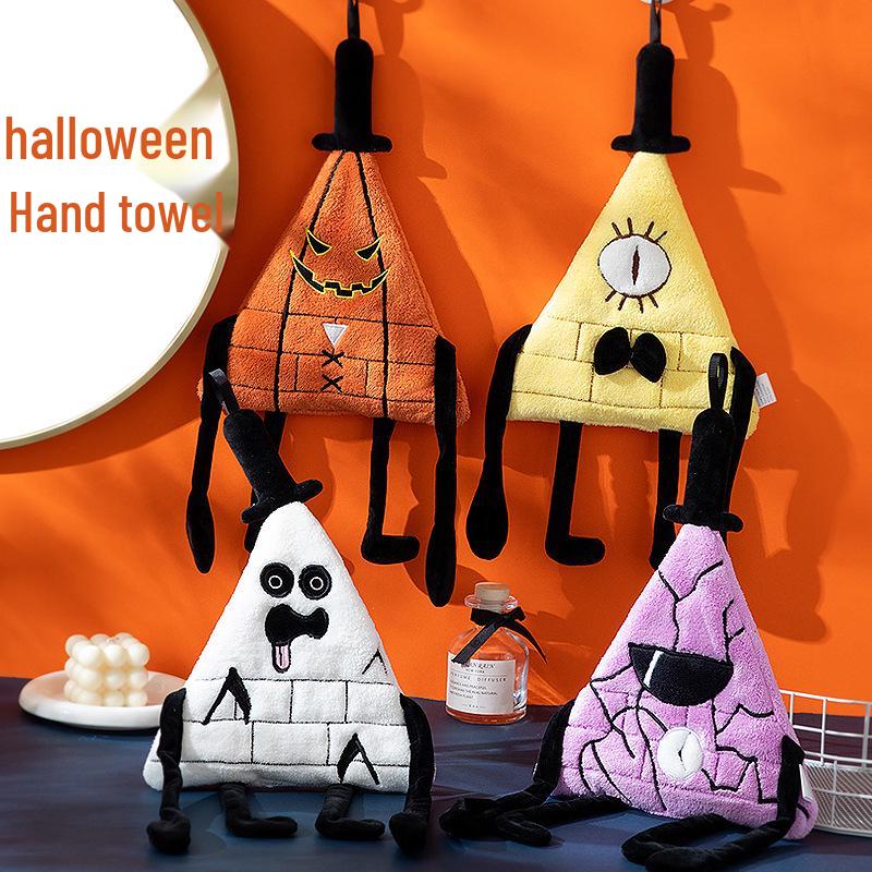 Children's Halloween Monster Coral Fleece Hand Towel - Quick-Dry, Water-Absorbent Party Favor