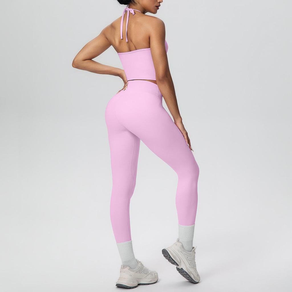 Strappy Back Sports Bra & High-Waisted Butt-Lifting Yoga Pants - Women's Activewear