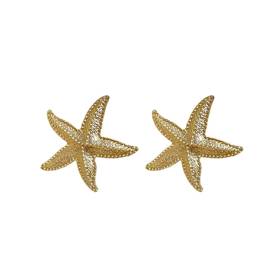 Silver Needle Metal Starfish Folded Earrings Fashion Temperament Earrings Light Luxury Premium Holiday Earrings