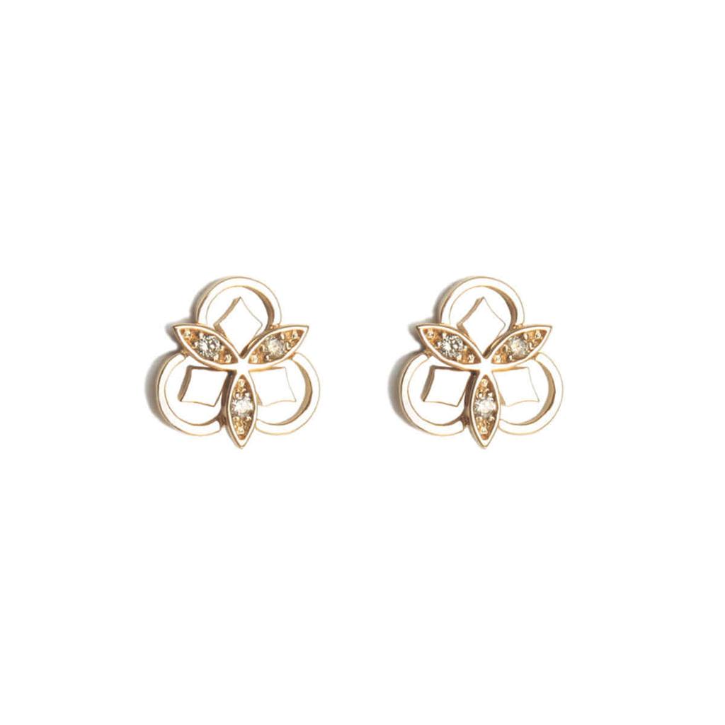 Mezmic Brave, 14K Gold, Cognac Diamond Earrings