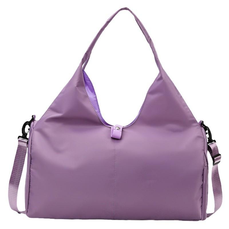 Lightweight Multifunctional Gym Bag with Logo Print, Large Capacity, Shoe Compartment, Perfect for Travel & Yoga.