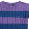 Polo Ralph Lauren Striped Cable-Knit Short-Sleeve Sweater Women Sweater Purple 211942069-001