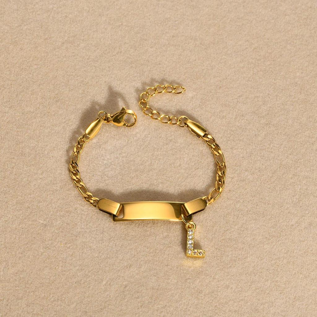 Stainless Steel Alphabet Bracelet for Kids and Ladies - Fashionable, Simple Jewelry
