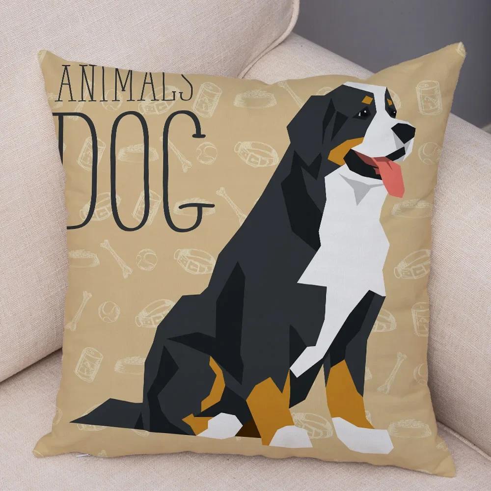 Home Sofa Pillowcase Color Dalmatian Schnauzer Decorative Cushion Cover Cartoon Dog Pet